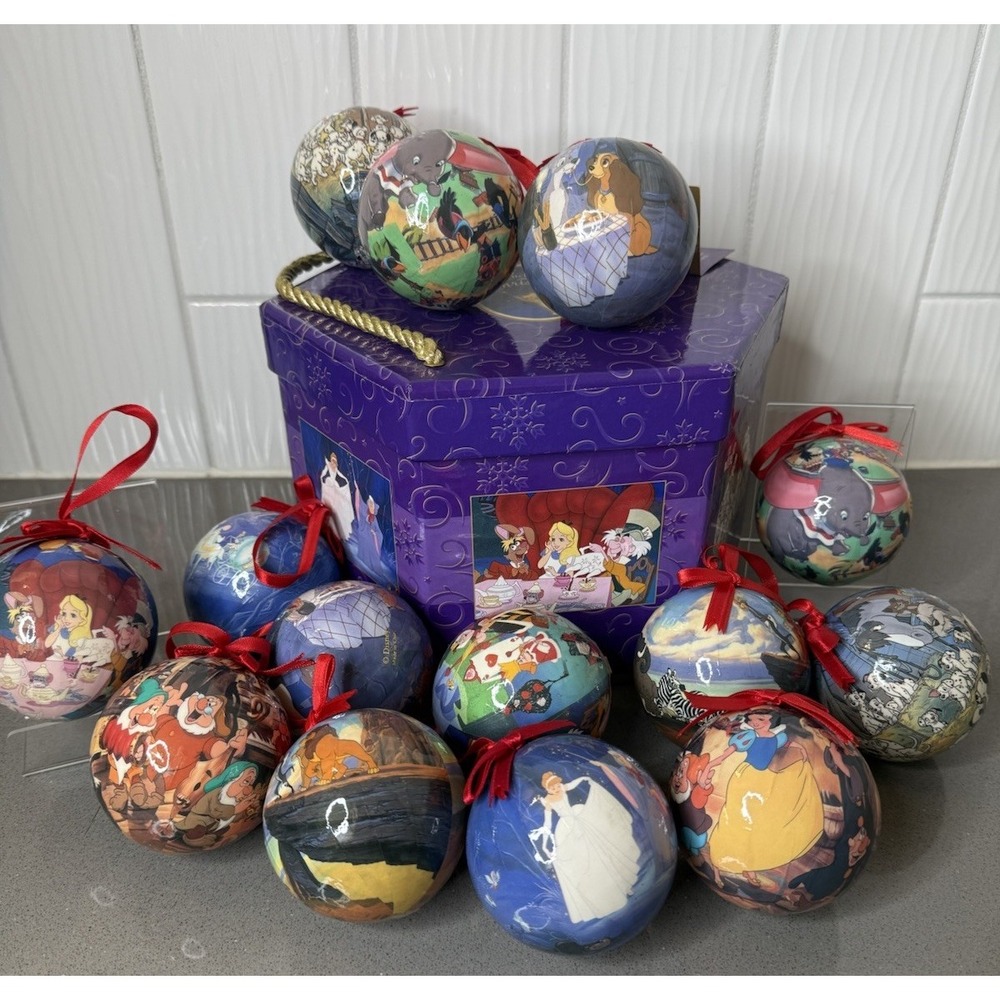VTG Disney An Enchanted Christmas 14 Piece Ornament Classic Movies Original Box